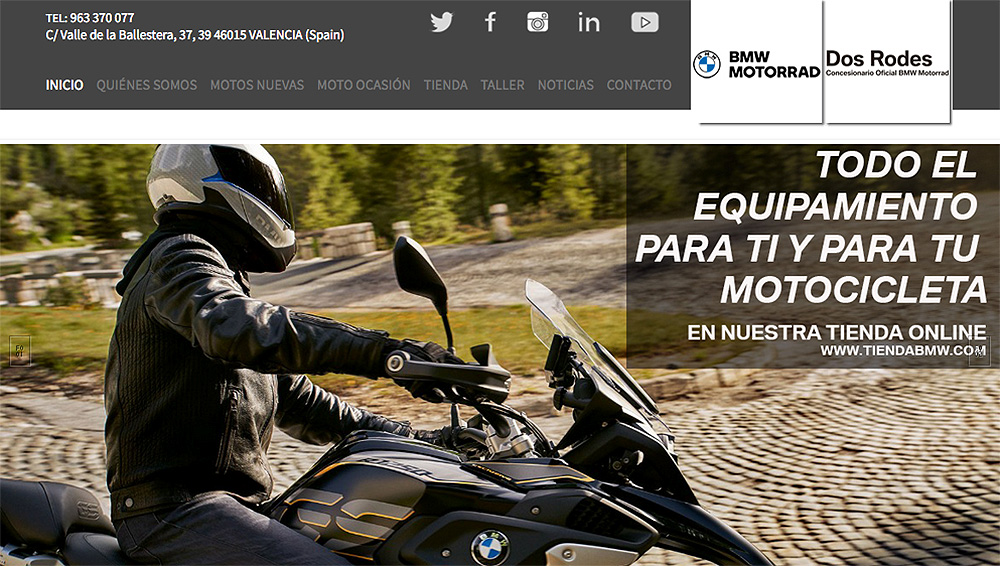 arteviajarmoto's tweet photo. Dos Rodes, concesionario oficial BMW desde 1992, ofrece
su experiencia acumulada , así como Boutique de Complementos y Accesorios, Servicio Técnico Oficial de reparaciones y Departamento de Recambios.
https://t.co/Z3zdjbSnZe
@DosRodes #bmwmotorrad #bmwriders #dosrodes https://t.co/CrubyXsnow