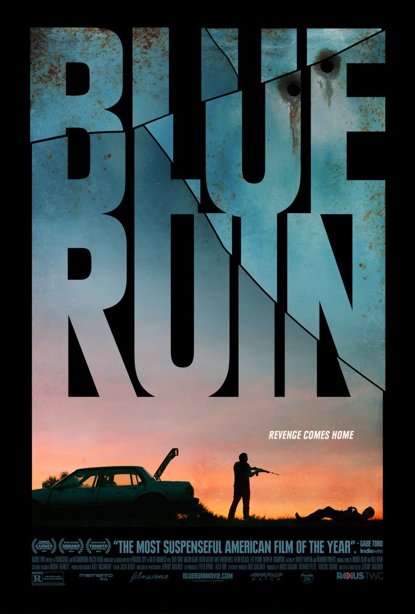 Blue Ruin (2013): Menacing revenge thriller written and directed by  @saulnier_jeremy (Green Room; also superb).Brutal but understated. Laced with dark humour & a killer  @blairbrosmusic soundtrack. Lead  @MaconBlair should be a household name. Fans of Dead Man's Shoes take note.