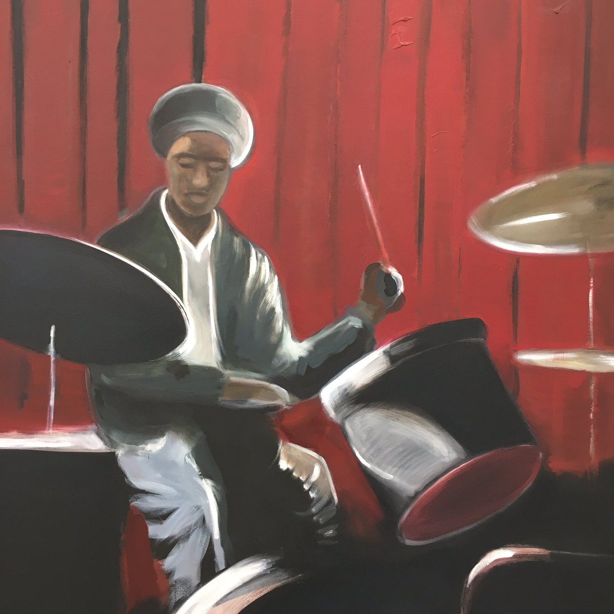 Guiguiii94's tweet photo. Chez @AlmineRech, 2 artistes américains :
- la jeune #MadeleynnGreen nous parle avec sincérité de blackness (l’identité noire), mais artistiquemt ça reste assez pauvre.
- l’art très urbain de #MarcusJansen, une série qui revisite le genre du portrait (sans visage) et une pépite. https://t.co/muaqZbTWJz