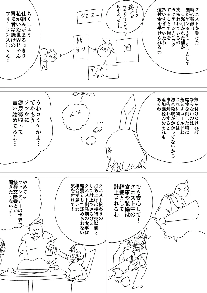 呪縛からは逃れられない？異世界に行っても確定申告が必要www