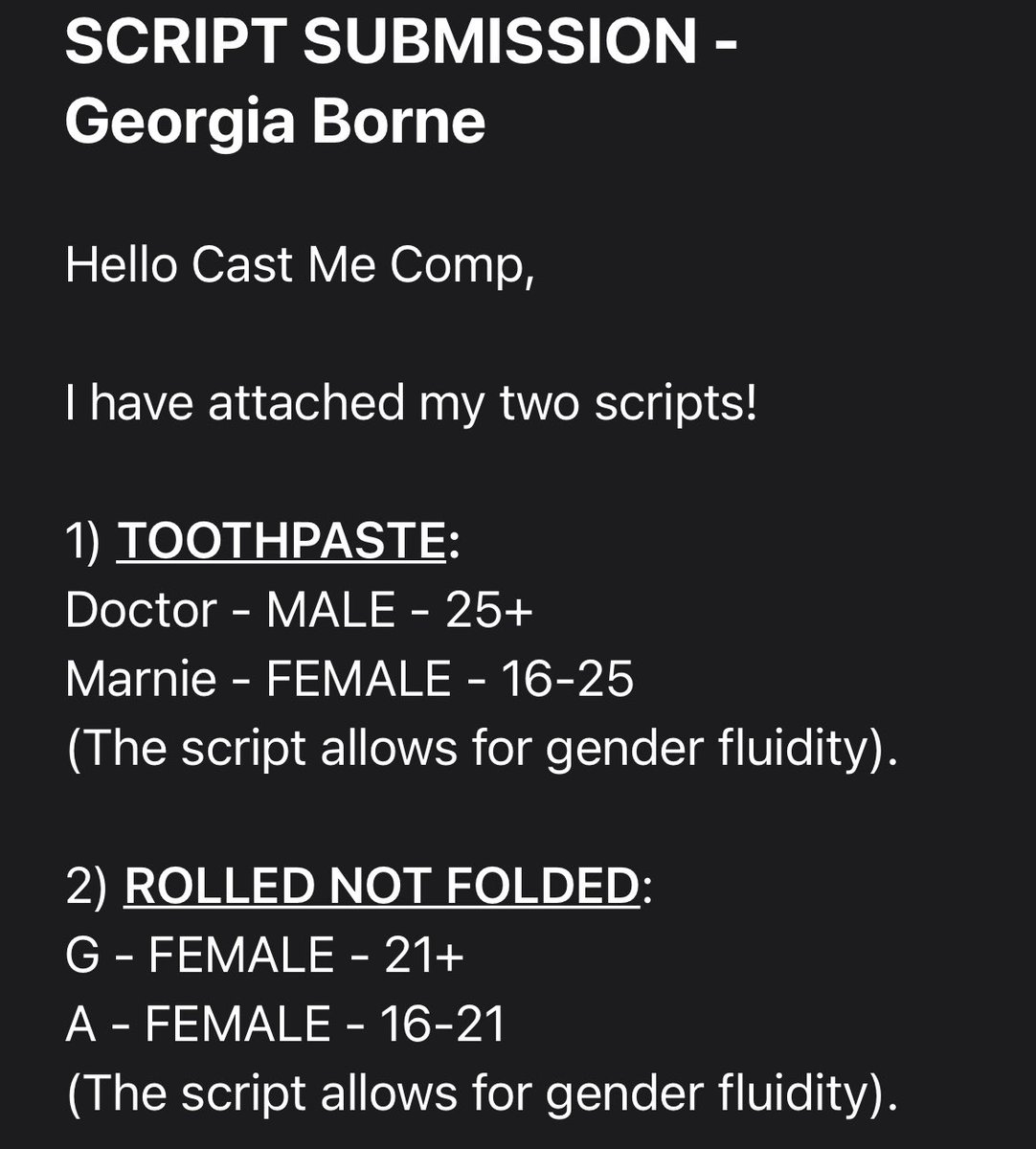 georgiaborne's tweet image. Submitted my duologues into the @DoorDieStudios #CastMeComp for writers ✍🏼

Haven’t read / edited them for ages.
Was nice to have a re-read, make some changes and try to squeeze them both into two page versions.
#Actorslife #WritersLife