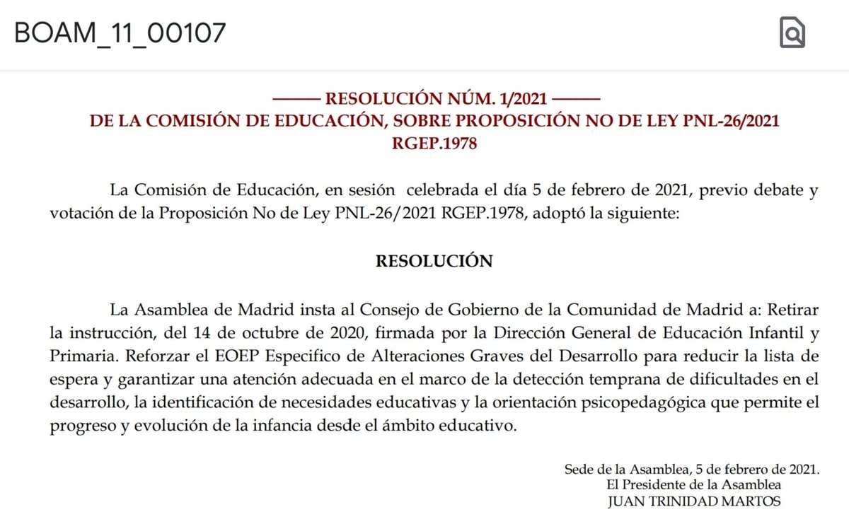 <a href="/TEAincluye/">PlataformaTEAIncluye</a> <a href="/MariaPastorV/">María Pastor 🍏🌻</a> Gracias por la intervención
<a href="/Nachetemartin/">Nacho Martín Blasco</a> ¿Se han tomado medidas para aumentar los centros de escolarización preferente de alumnos con TGD? Se ha retirado ya la instrucción de octubre? ¿Se ha reforzado el EOEP de Alteraciones del Desarrollo?