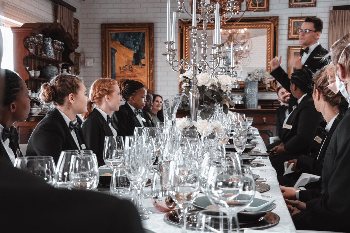 butleracademy's tweet photo. The table is set, now it’s time for the art table service. Thank you to @Deetlefs_Wine for the incredible visit.  #ButlerTraining #ButlerSchool #ButlerAcademy #ButlerService #Butler #ModernButlers #LifestyleManager #PersonalAssistant #HouseholdManager #Concierge | #Elegance https://t.co/bkbt4YNicp