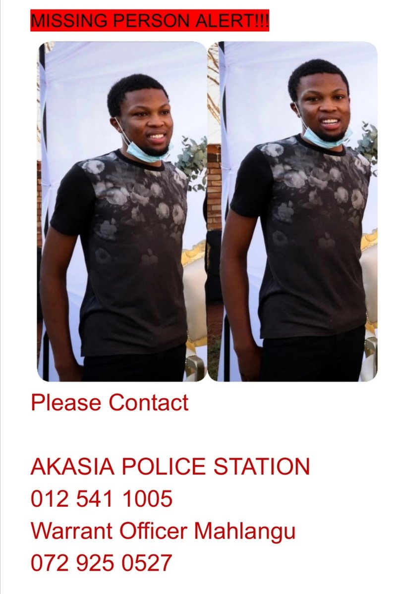 ThandoVR's tweet image. Please let's continue looking for my brother, TSHEPISO VAN ROOYEN, age 24