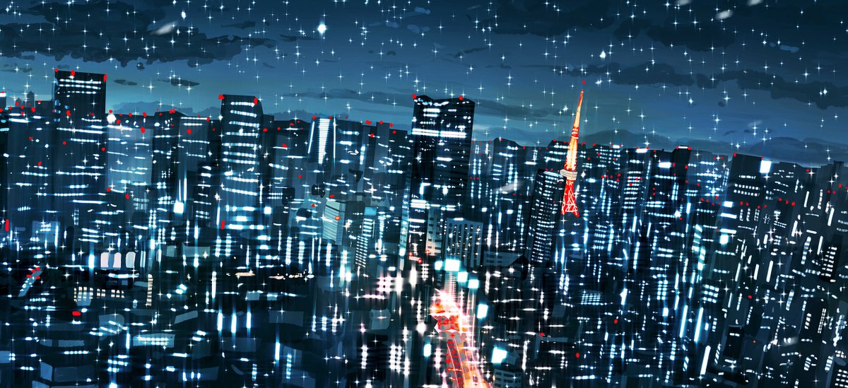Banishment 無垢な光 夜景のイラストを描きました Banishment 無垢な光 夜景のイラストを描きました