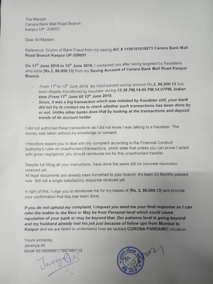 AdyaanMd's tweet photo. @canarabank Never Believe in this bank . Don't believe. Please refer attachment. You would know how this has banking services and how people are being harrased by them. https://t.co/L3wkkg5611