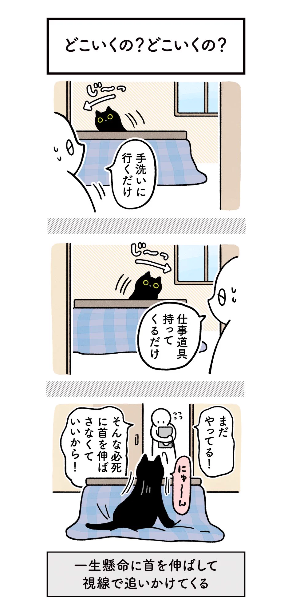 常に飼い主さんの隣にいたい？飼い主さんの行動が気になりすぎる猫の絵日記！