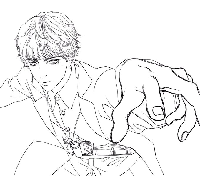 プリミティブ飛羽真せんせいの線画だけ残して1週間が過ぎた いつか描こうね 