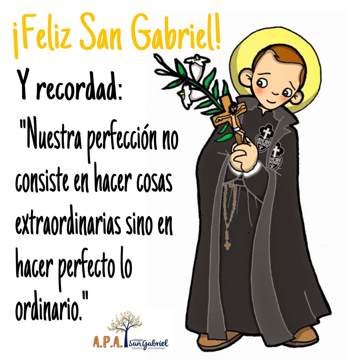 apasangabriel's tweet photo. Feliz día de San Gabriel #vivesangabriel https://t.co/DaDRb7mNdH