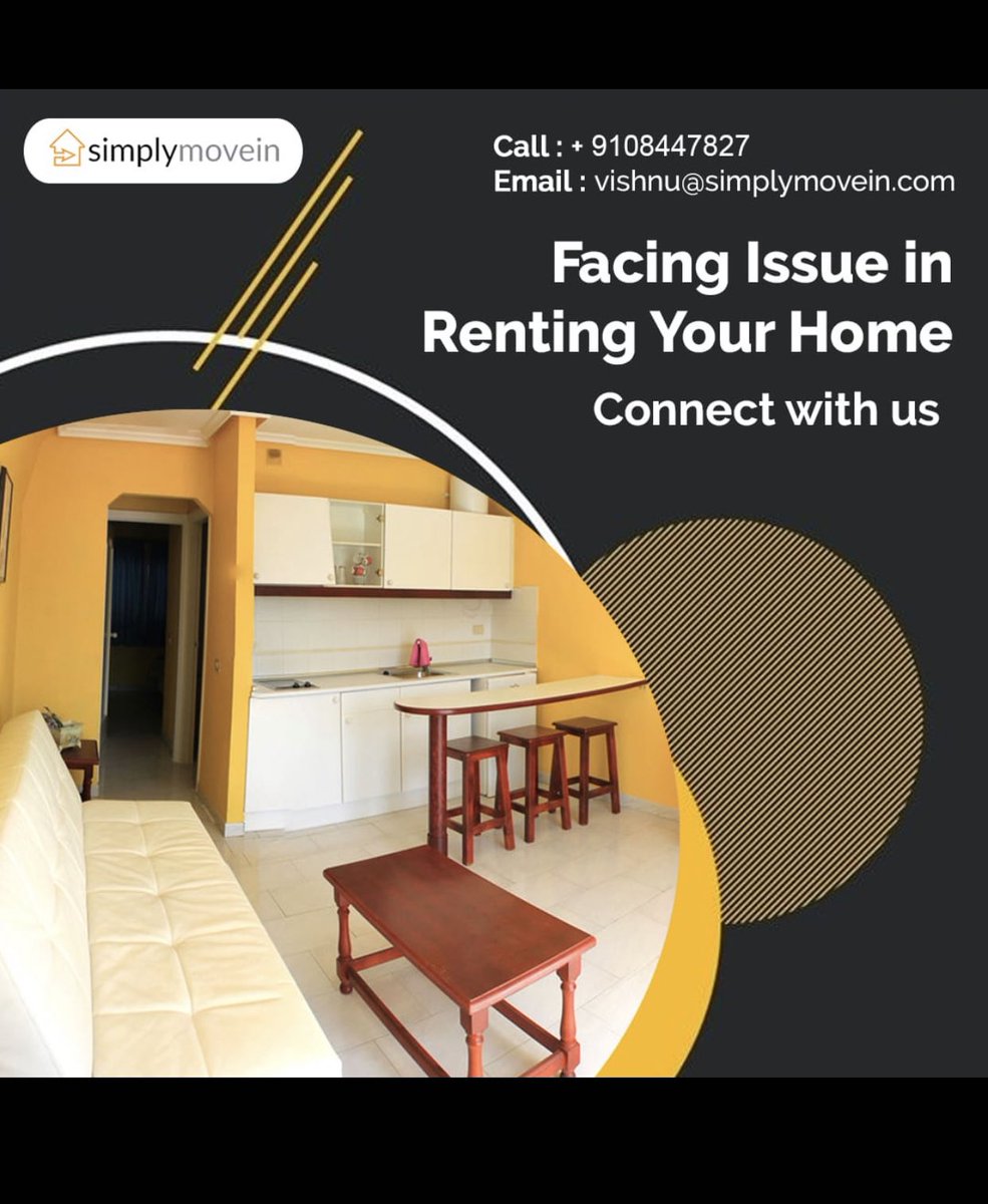 SimplyMoveIn's tweet photo. Renting has been tough but not impossible. With @SimplyMovein find the perfect tenants for your home with hassle free methods. To connect with us contact on +91 9108447827 or mail on vishnu@simplymovein.com

#homes #invest #investment #sell #buy #workhome #workroom #housing https://t.co/Vu37fCSh3L