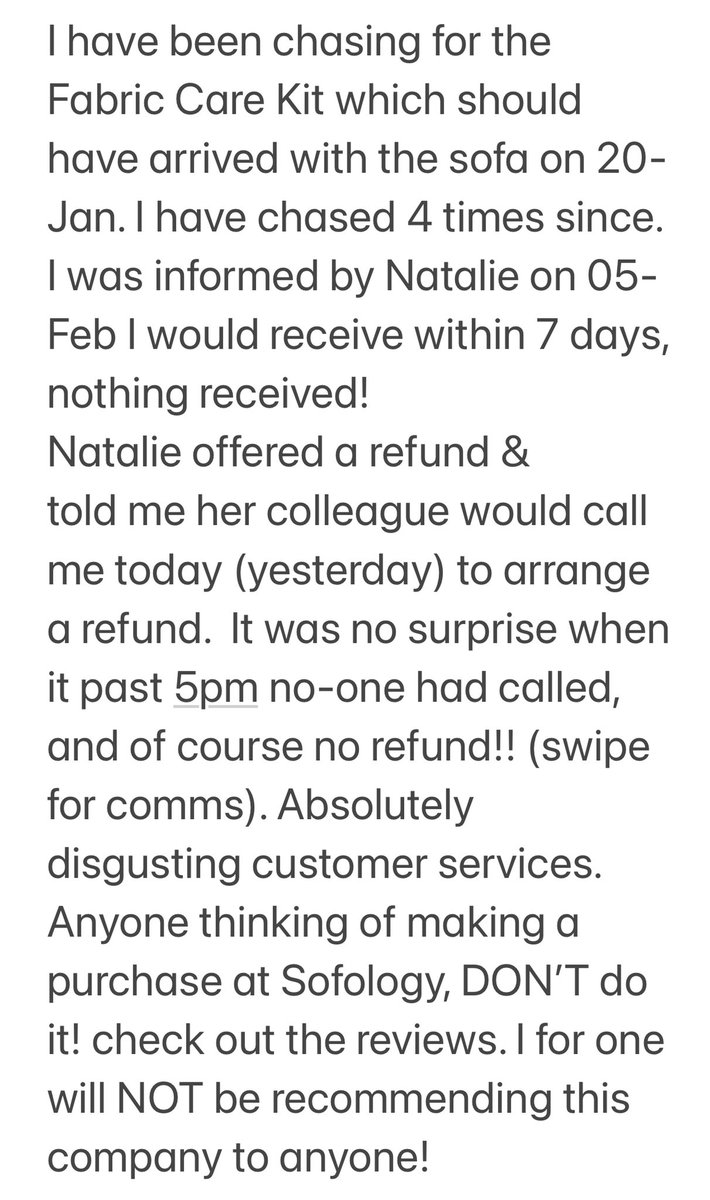 __lisawalker__'s tweet photo. @SofologyHelp @Sofology still waiting!!! https://t.co/kVfMTOQjAQ
