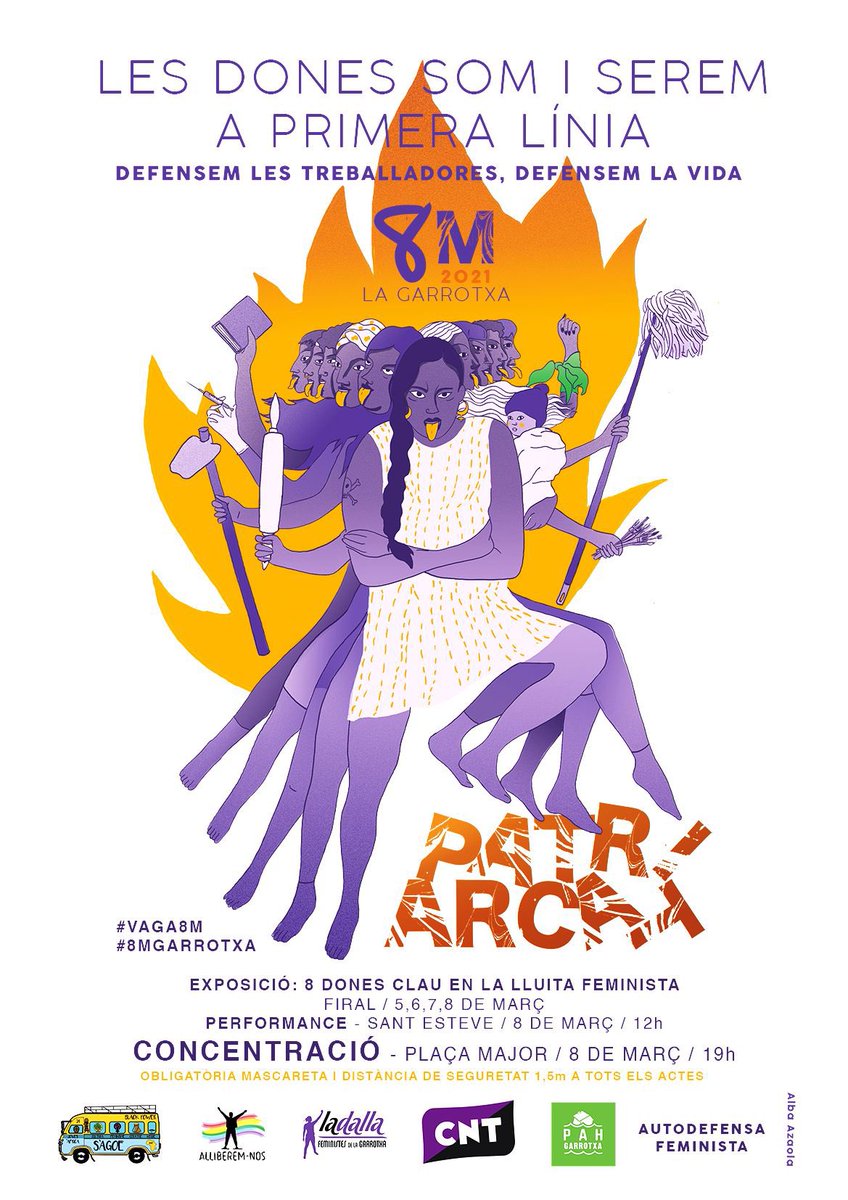 dallafeminista's tweet photo. Aquest 8 de març serà atípic, però volem sortir al carrer a defensar tot allò que se’ns vol prendre: els drets, les cases i la vida. Perquè les dones som i serem a primera línia ✊

Per això aquest #8M ens trobem al carrer per la concentració el dia 8 a les 19h a la Pl Major. https://t.co/d4CKGXvcUI