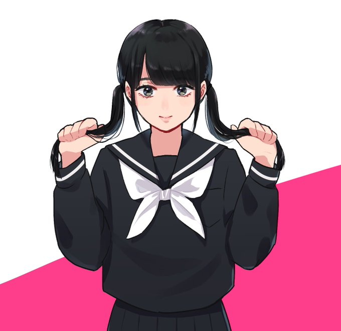 黒髪ツインテールのtwitterイラスト検索結果