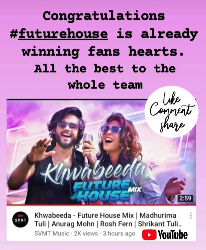 AsthaAg10907754's tweet photo. Watch the electrifying performance of our rockstars. The music Video #futurehousemix is out now. Featuring @MadhurimaTuli19 & @I_Am_Mohn @MusicSvmt
@Spotboye @pinkvilla @SBSABPNews @tellychakkar @Bollyhungama https://t.co/mb7C3a2N8G