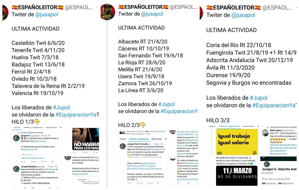 ESPAOLEITOR2's tweet photo. @jusapol @jusapolcadiz Hoy⤵️
Liberados de @JupolNacional que ni tocan el Twiter de @jusapol

Cursos de drones y descuentos en ocio

195.625€ en viajes sindicales y ni rastro de la auditoría externa en 2021

Hace 3 años @jusapolcadiz no te creería

Convocar hoy una manifa a ver quien va #EquiparacionYa https://t.co/md9s2uE19M