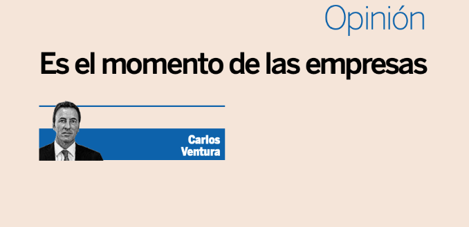 'Es el momento de las empresas'
Columna de Opinión de Carlos Ventura, dir gral de <a href="/BancoSabadell/">Banco Sabadell</a> y dir de Sabadell España.
sab.to/3bIOZhl vía <a href="/expansioncom/">expansioncom</a> 
#EstarDondeEstés