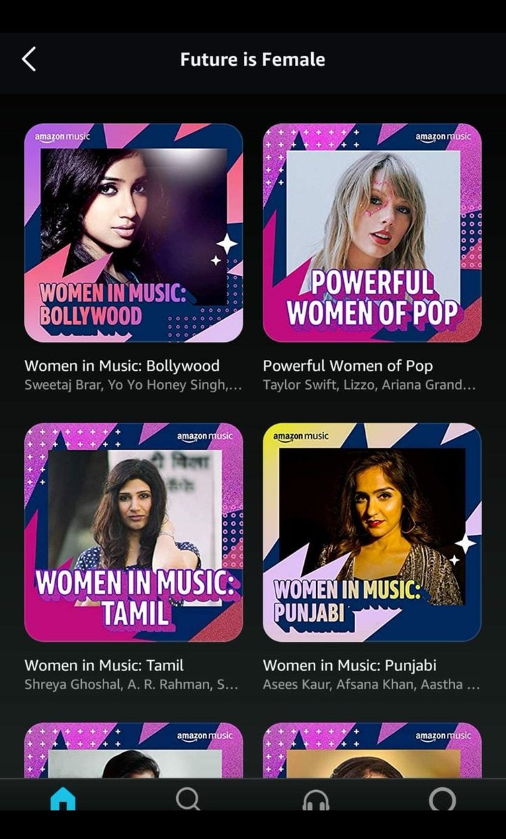 Oh come on #amazonmusic the FUTURE is NOT only FEMALE..the PRESENT is also FEMALE🤷 
lets get over with this 'women will someday rock' thinking! 
#amazonprimemusic #amazonindia #amazonin