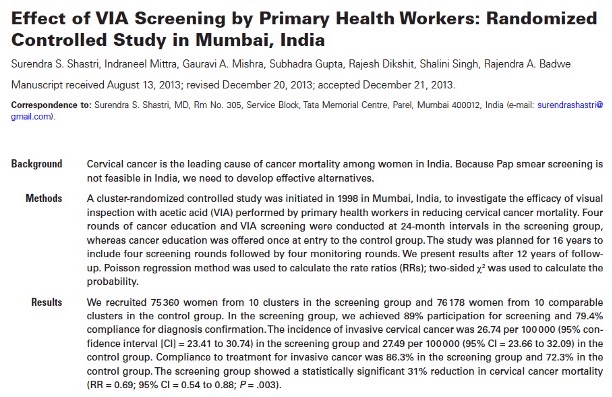 The cervical cancer mortality reduction was recognized and given the privilege of a plenary presentation at  @ASCO ; to give context, 5 out of 35000+ abstracts are chosen for an  @ASCO plenary talk