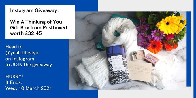 Image: https://pbs.twimg.com/media/EvOnZxSXMAMUIcj?format=jpg&name=small Giveaway Visit our Instagram page httpswwwinstagramcompCLywqM4l7sFto find out how you can win a Thinking of You GiftBox from postboxed worth 3245 E 1003-UK ad-gifted