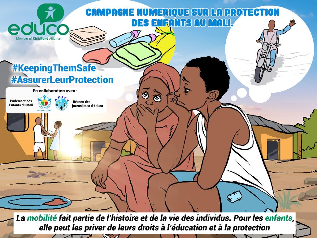 AissataABocoum1's tweet photo. CAMPAGNE NUMERIQUE SUR LA PROTECTION DES ENFANTS AU MALI 🧑🏾👧🏾📢 

La mobilité fait partie de l'histoire et de la vie des individus.Pour ls enfants,elle apporte aussi bien des avantages que des effets négatifs lorsqu'elle n'est pas préparée et accompagnée.

#AssurerLeurProtection https://t.co/XYFb2aXvE2