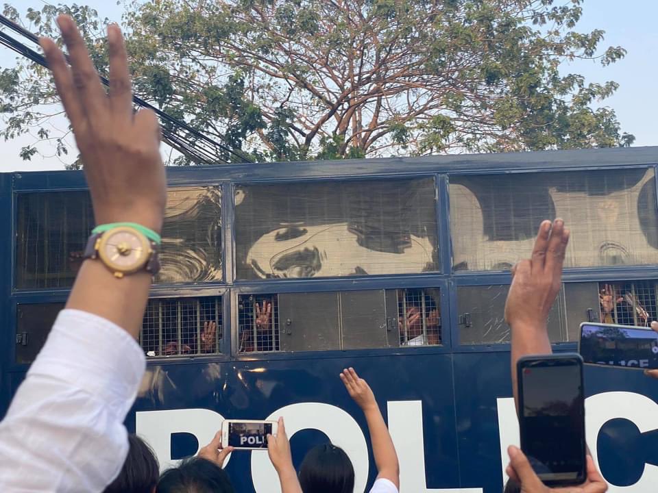 May Toe Khine (@maytoekhine) on Twitter photo Around 10 prison cars entered Insein Prison. On it were just unarmed innocent civilians who did nothing wrong except for protesting peacefully. These arbitrary arrests need to stop‼️ <a href="/antonioguterres/">António Guterres</a> <a href="/freya_cole/">Freya Cole</a> <a href="/UN/">United Nations</a> #WhatsHappeningInMyanmar #CrimeAgainstHumanity Around 10 prison cars entered Insein Prison. On it were just unarmed innocent civilians who did nothing wrong except for protesting peacefully. These arbitrary arrests need to stop‼️ <a href="/antonioguterres/">António Guterres</a> <a href="/freya_cole/">Freya Cole</a> <a href="/UN/">United Nations</a> #WhatsHappeningInMyanmar #CrimeAgainstHumanity