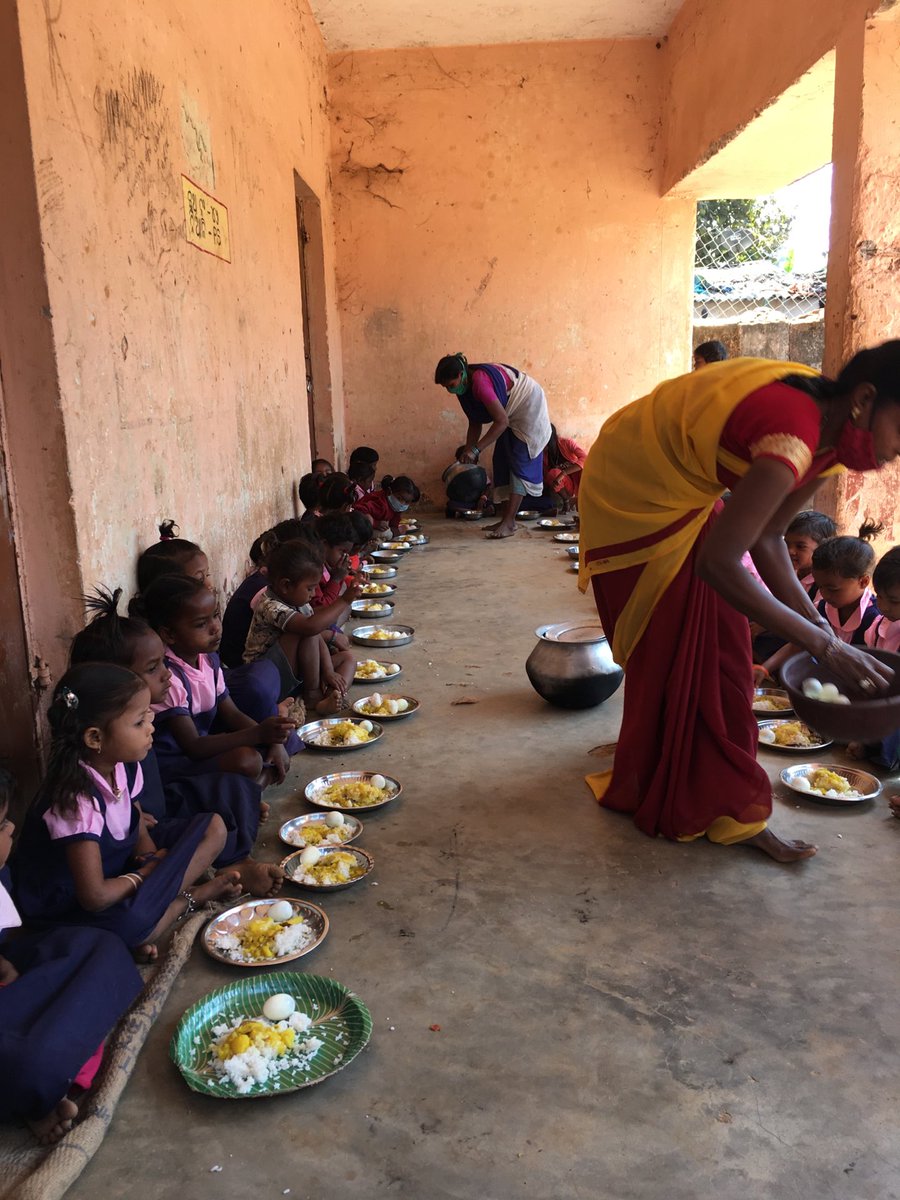 Pre-school children are happy to have hot cooked meals in AWC after COVID-19 lockdown