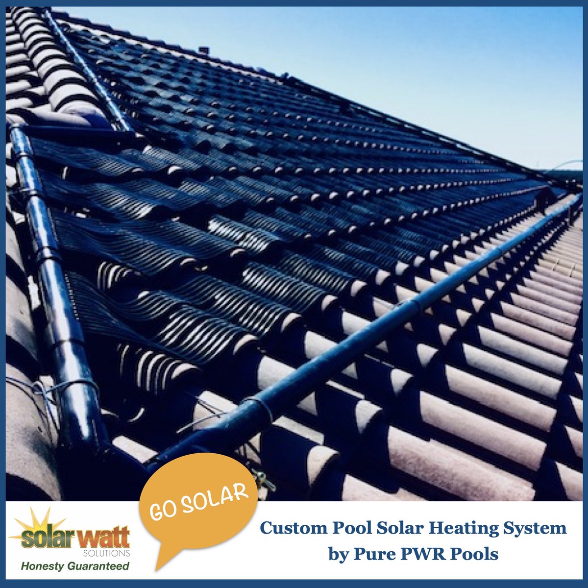 solarwatt's tweet photo. Solar Watt Solutions is all about top quality workmanship such as this custom pool solar heating system by our partner Pure PWR Pools for our customer in San Diego. It is made from a high quality vinyl plastic material. Great job #purepwrpools. 
#solarpoolheating #gosolar https://t.co/w8tLGVyjRC
