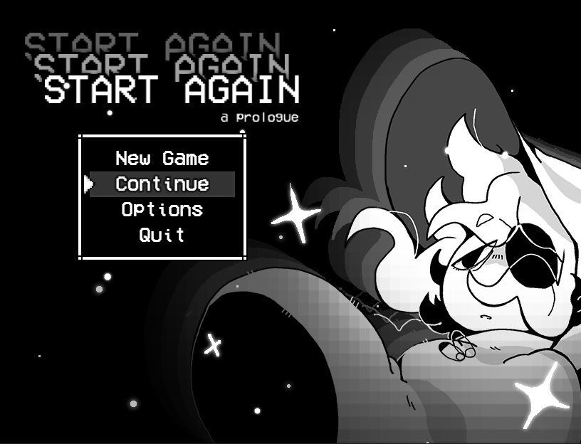 ✨START AGAIN: a prologue✨ is out now!!! Experience a time loop at the end of the world~
#rpgmaker #gamedev #indiegame #screenshotsaturday 

✨⬇️Link to the game (and more!) in replies!⬇️✨ 