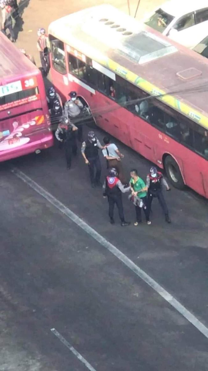 Junta is arresting everyone they see on street including bus drivers, street food vendors, bystanders &amp; even journalists. Not only protesting but also doing daily activities is a crime in Myanmar now. 
#WhatsHappeningInMyanmar #Feb27Coup