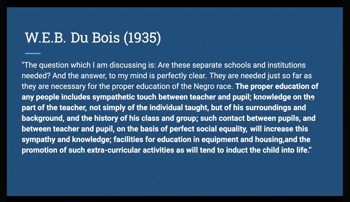 .@meganlfranke asks, 'What resonates with you?' regarding this quote from W.E.B. Du Bois. What's what one way in your work, you've accomplished aspects of this quote? #CotsenELC2021