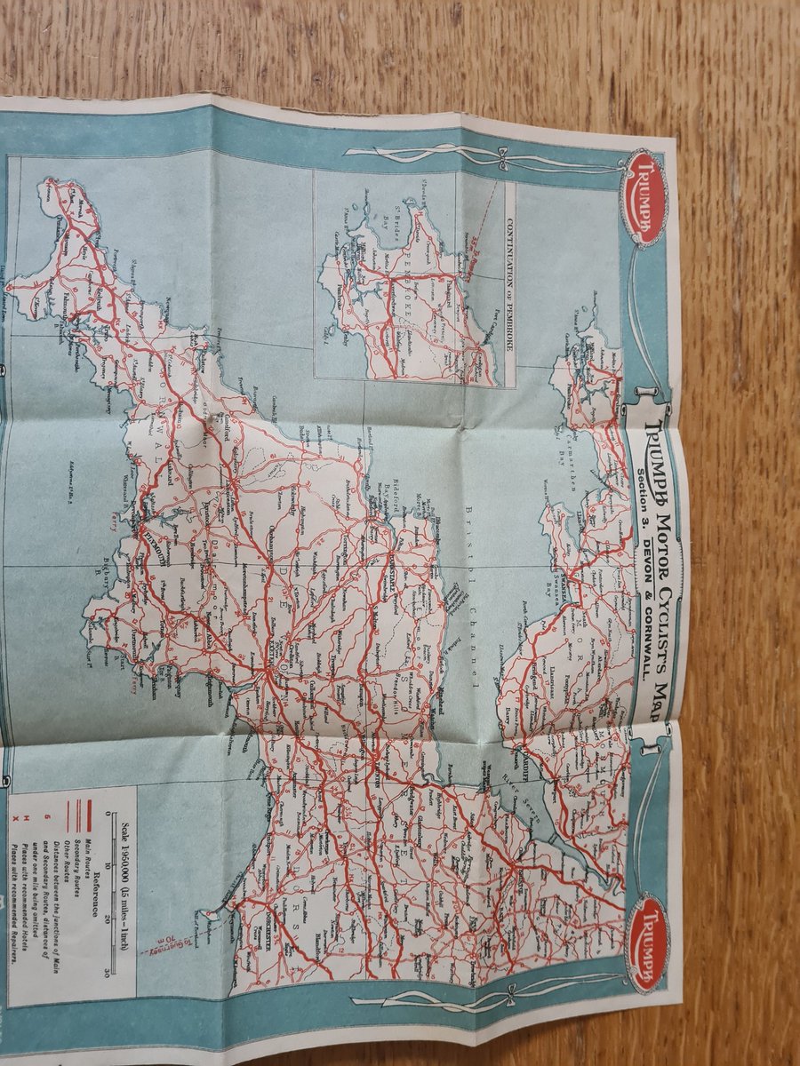 DaveTalbot's tweet photo. @TriumphOwners Hi, do you have any advice for me on where may be a good place to sell them or do you know any collectors?  I have attached some pics of 4 of the maps and on further investigation, it appears they may be from the 1930s.  Thanks https://t.co/HScPPHMBO3