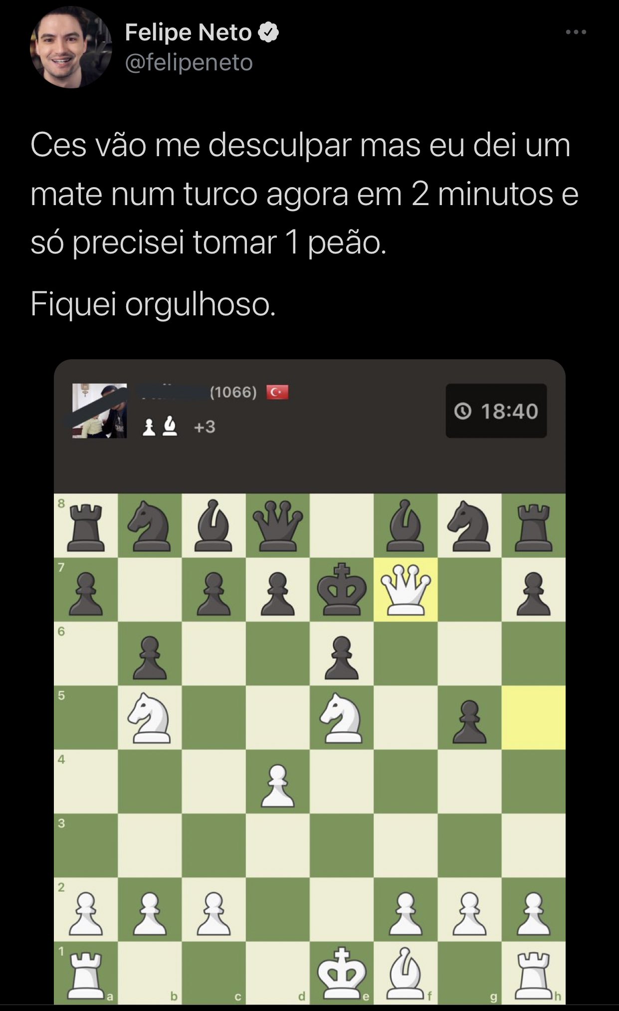 gabzinha on X: e o Felipe neto q usa hack no xadrez e ainda posta no  Twitter  / X