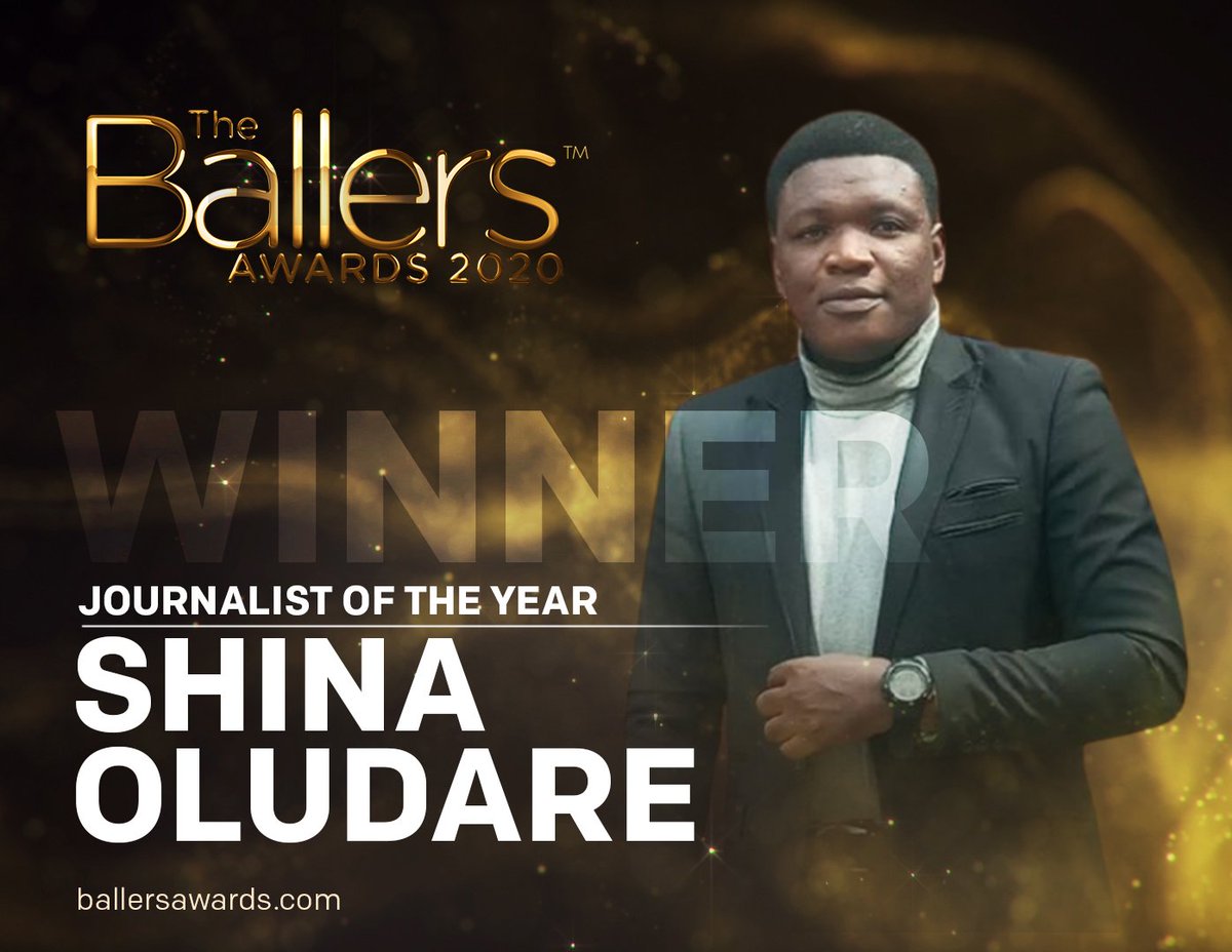 Shina Oludare wins journalist of the year and a cash prize of N100,000 #ballersawards <a href="/sportingshina/">Shina Oludare 🇳🇬</a>