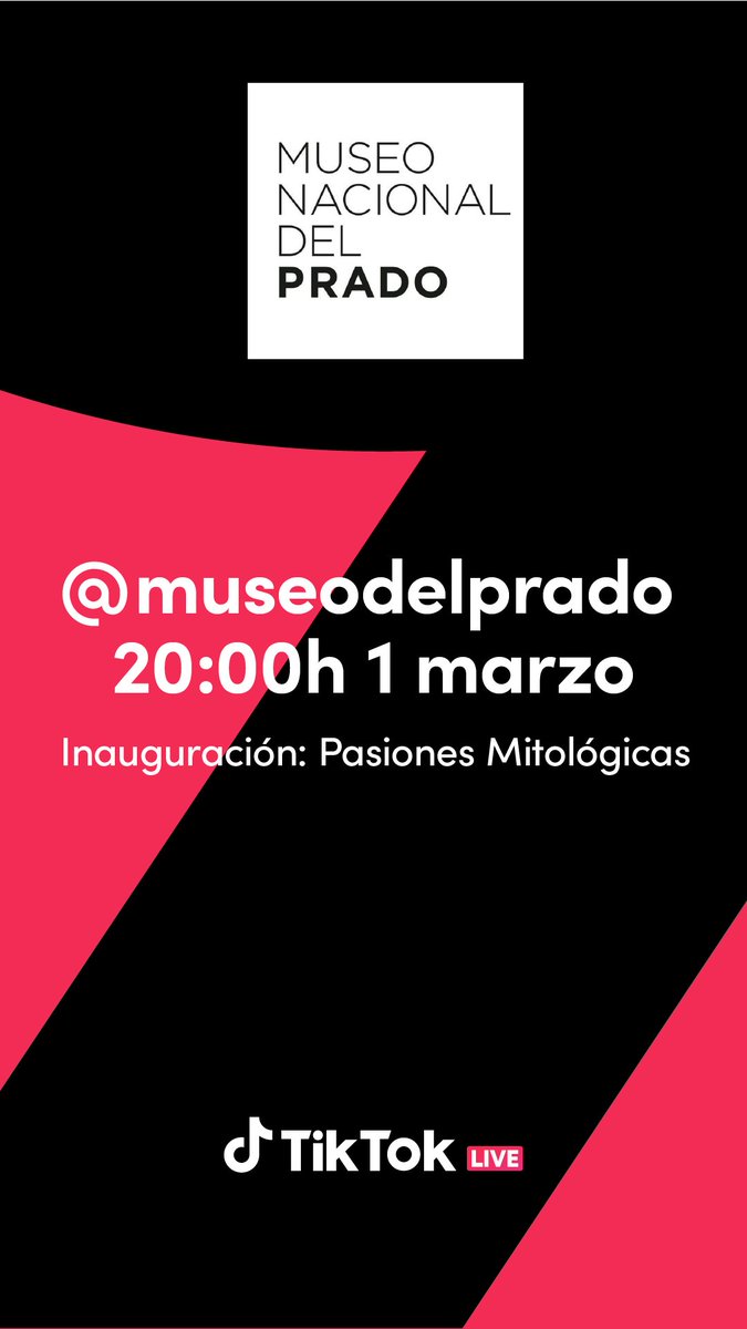 Museo del Prado (@museodelprado) on Twitter photo El lunes a las 20h inauguramos la exposición #PasionesMitológicas, en directo, con los comisarios Miguel Falomir y Alejandro Vergara. Podréis seguirlo desde nuestras cuentas de Instagram, Facebook o TikTok museodelprado.es/actualidad/exp… El lunes a las 20h inauguramos la exposición #PasionesMitológicas, en directo, con los comisarios Miguel Falomir y Alejandro Vergara. Podréis seguirlo desde nuestras cuentas de Instagram, Facebook o TikTok museodelprado.es/actualidad/exp…