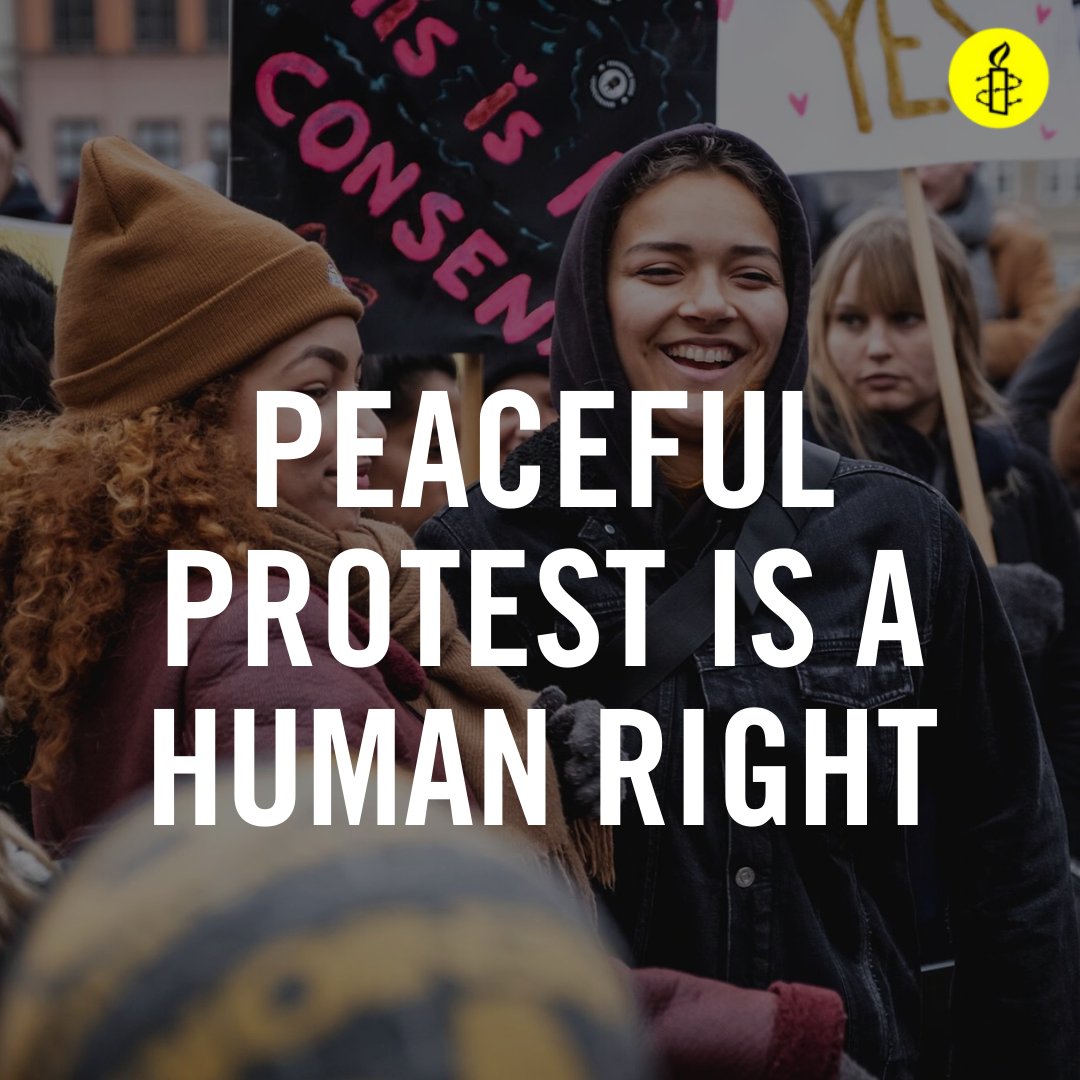 amnestyusa's tweet image. Reminder: Peaceful protest is a human right.