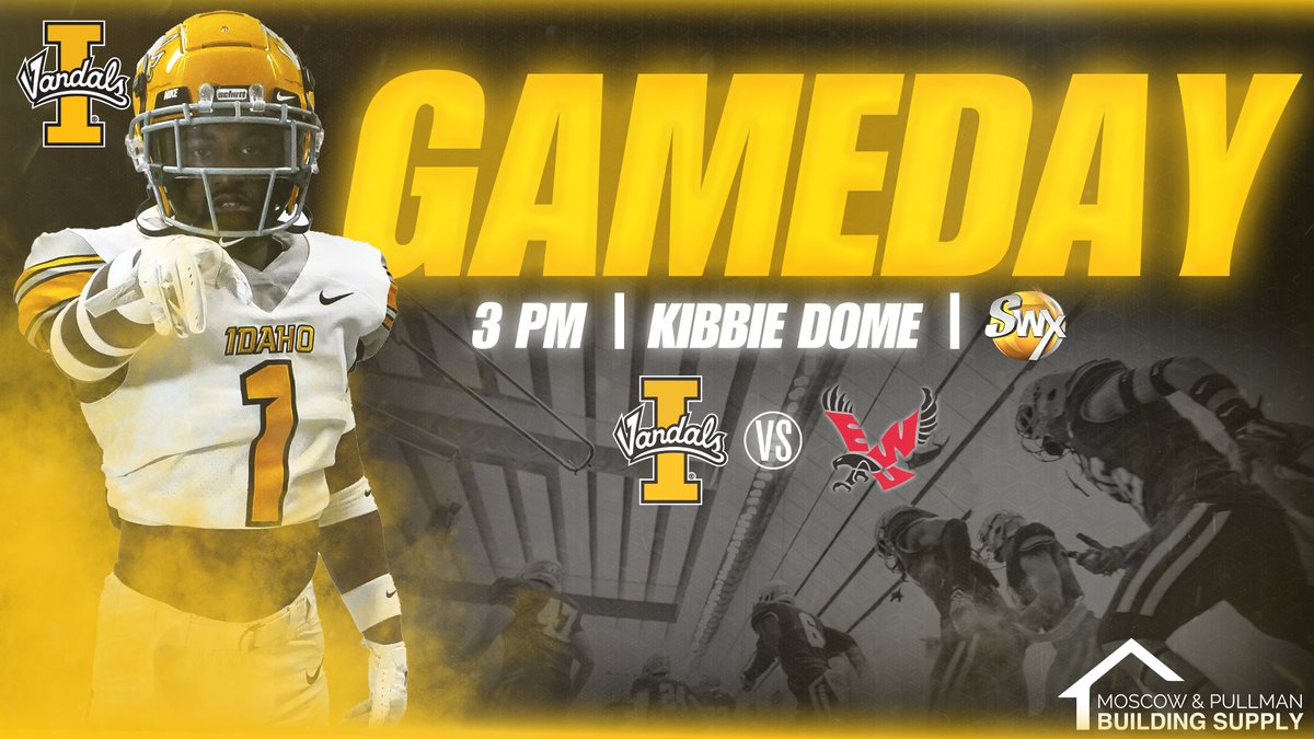 VandalFootball's tweet photo. GAMEDAY!!!

🗓️ Feb. 27, 2021
🕒 3pm PT
📍 Kibbie Dome
🎟️ https://t.co/UGgiT1YKc8 
📺 SWX
📺 https://t.co/OGGG3un7fw 
🔊 https://t.co/aVL4Zh4D9M 
📈 https://t.co/2t9QPGTvPw

#GoVandals | @IdahoPotato https://t.co/AinUQbWhsO