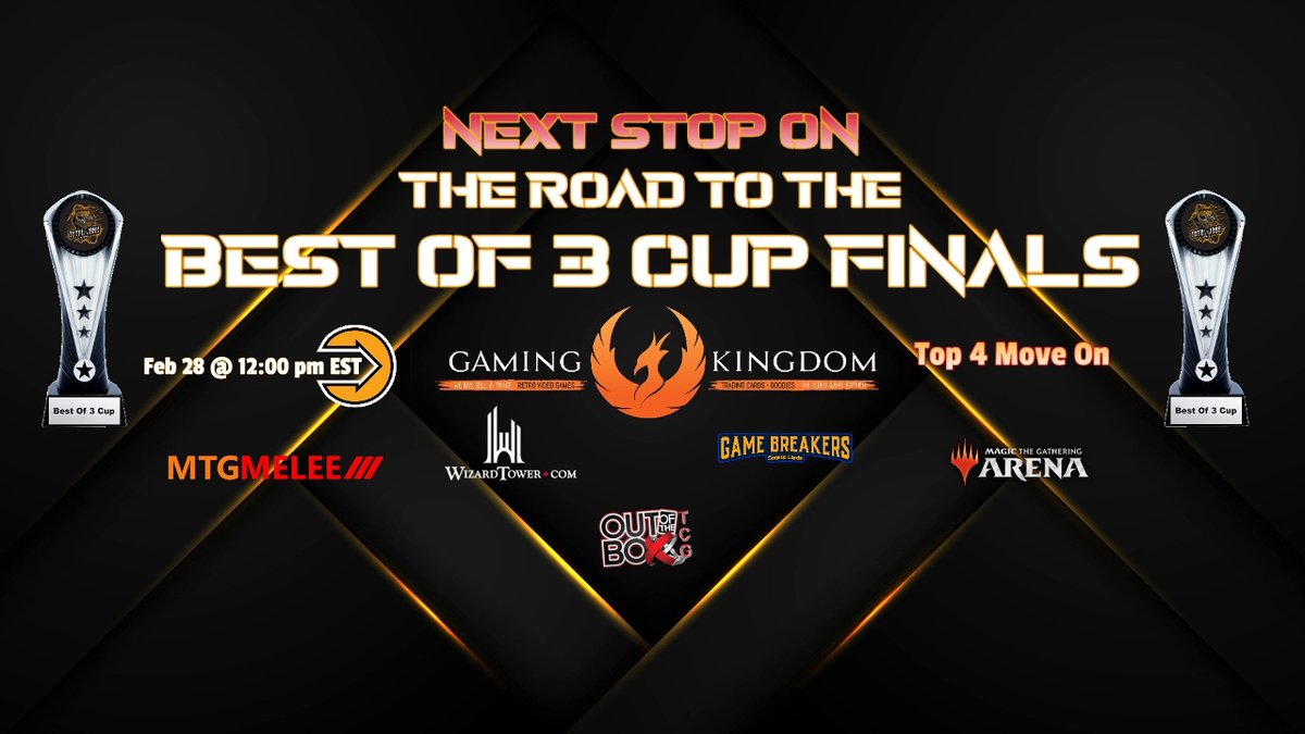 Tomorrow!!!

The next stop on the LGS Tour is gaming-kingdom.com The BO3 Cup Finals all starts here ✍mtgmelee.com/Tournament/Vie…

Think you can win the Cup?! Take your best shot!
THE BO3 CUP | LGS TOUR: youtu.be/r_Pxa1-XdE8

@RPGEEKS_YouTube @MTGMelee 
 #bo3cup