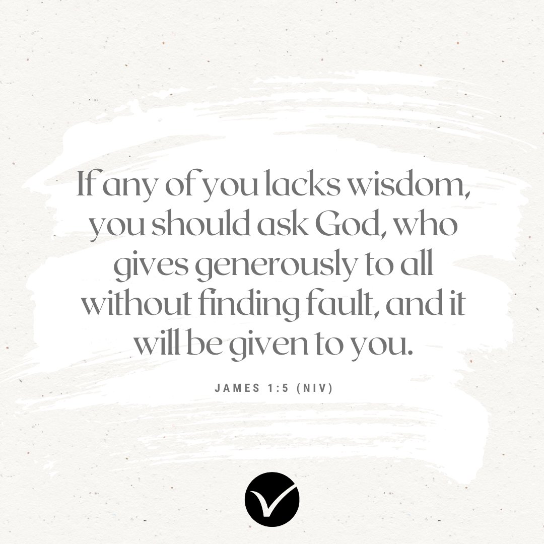 TVCsocial's tweet photo. If any of you lacks wisdom, you should ask God, who gives generously to all without finding fault, and it will be given to you. James 1:5 NIV
Praying for clarity and wisdom for those who might need it today! https://t.co/uZXl3lOhjB