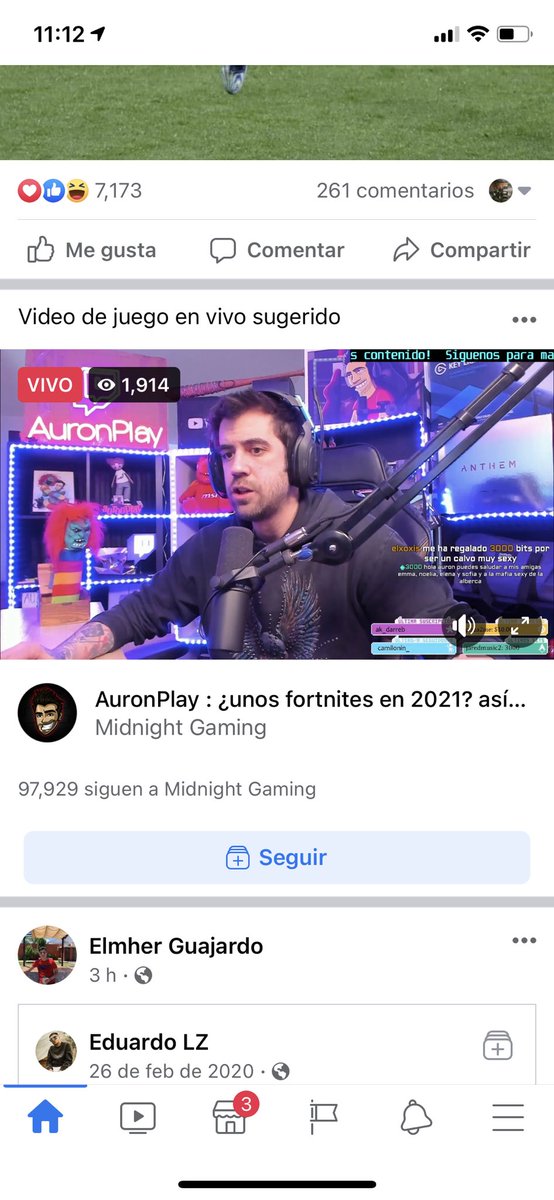 SERW1NO's tweet photo. @auronplay se mudó a fb?😮 https://t.co/xoNF4AJFmz