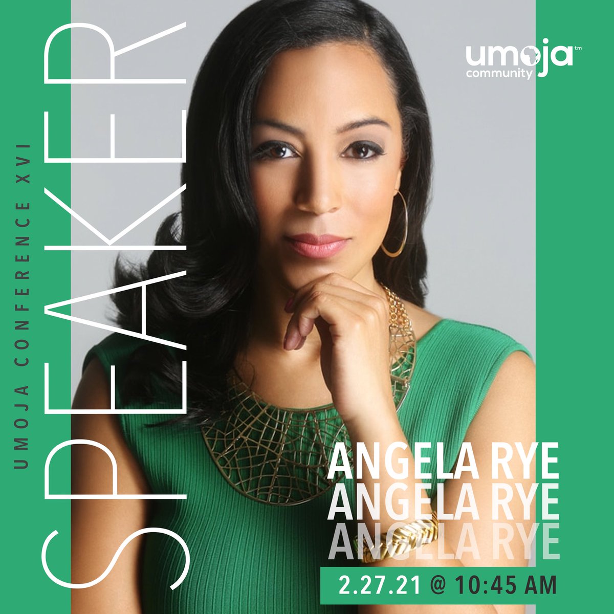 @aangelarye is our Saturday morning keynote! Join us for the closing day of the #Umojaconferencexvi #umojacommunity #umojastudents #umojacon21