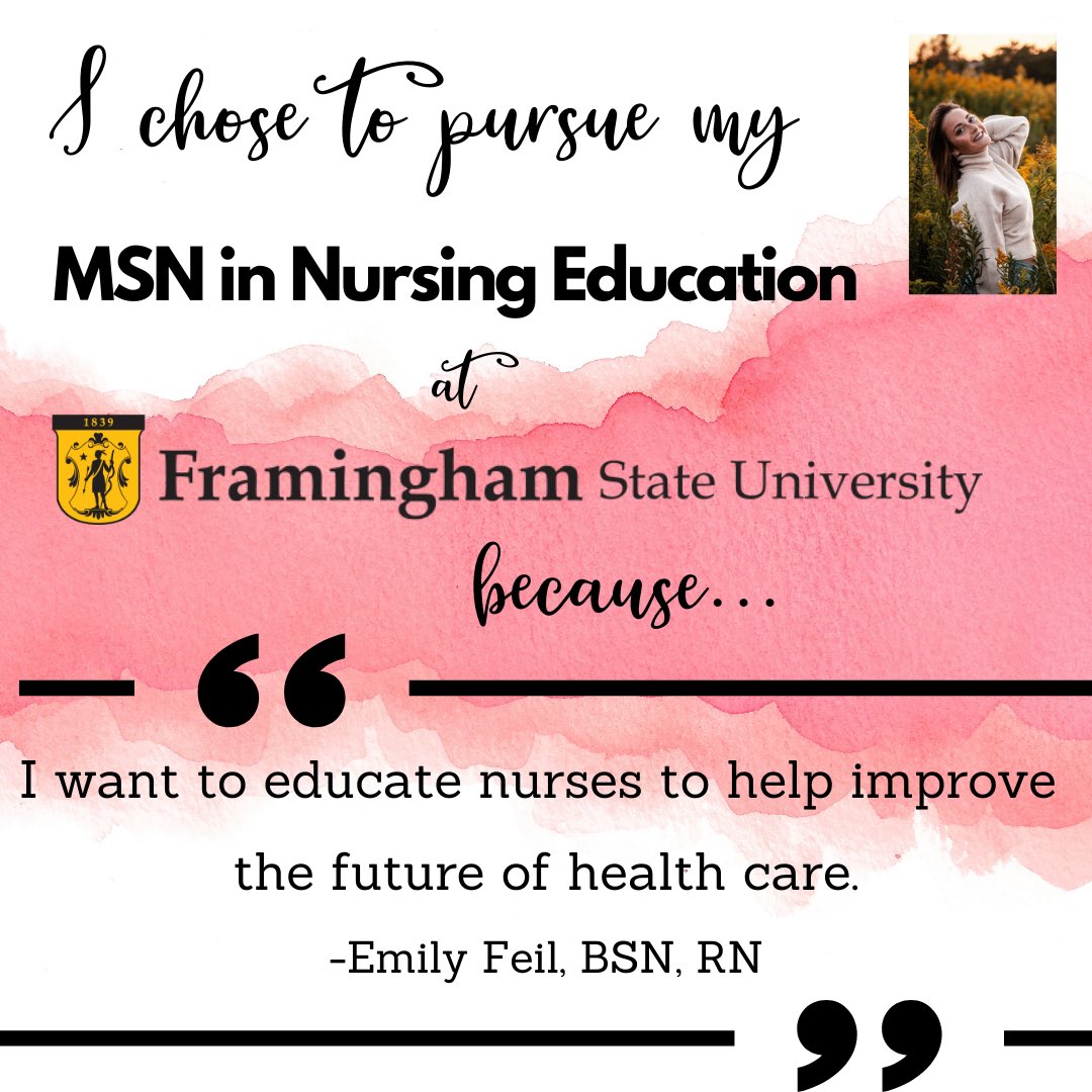 nursingfsu's tweet image. What it's all about! 💫Come join our MSN with a focus in Nursing Education program and make a difference in the future of health care with students like Emily. You can learn more through our information monthly meetings! Register at tinyurl.com/3ytv4cy3/ @FraminghamU