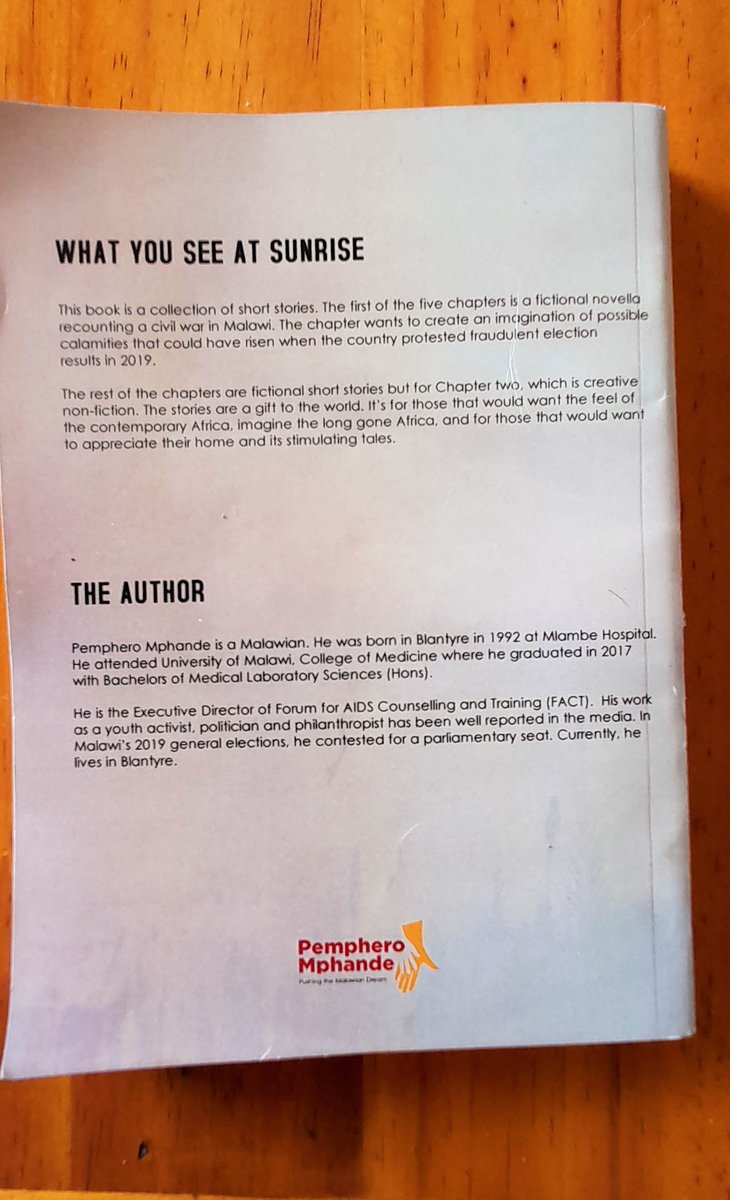 PempheroMphande's tweet photo. Today is my daughter's birthday and I thought I would introduce #WhatYouSeeAtSunrise today. When I imagine the sunrise, I imagine such joy. I this book gives you hope. You can now pre-order on details below. The first copy is going at an auction price of MK100,000. Thank youπ https://t.co/cjKRV2jWtC