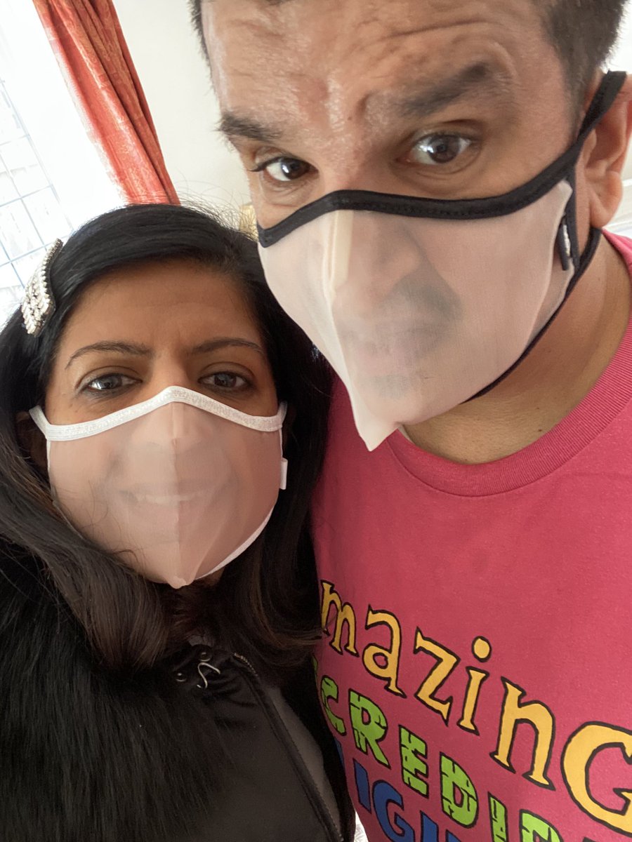 SangeetaITV's tweet photo. Sharing this pic with my bro as know many people with LDs struggle with masks- don’t know might help someone if you’re in the same position - he finds it comfier and reassuring that he can see my face @SocialXula happy weekend all https://t.co/0Lm5W1iCoK
