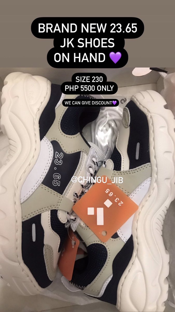 chingu_jib's tweet photo. ON HAND 23.65 SHOES - JK SHOES

-brand new from korea
-size 230 cm
-shoes worn by BTS Jungkook

Php 5500

price still negotiable https://t.co/QhTWmdldWU