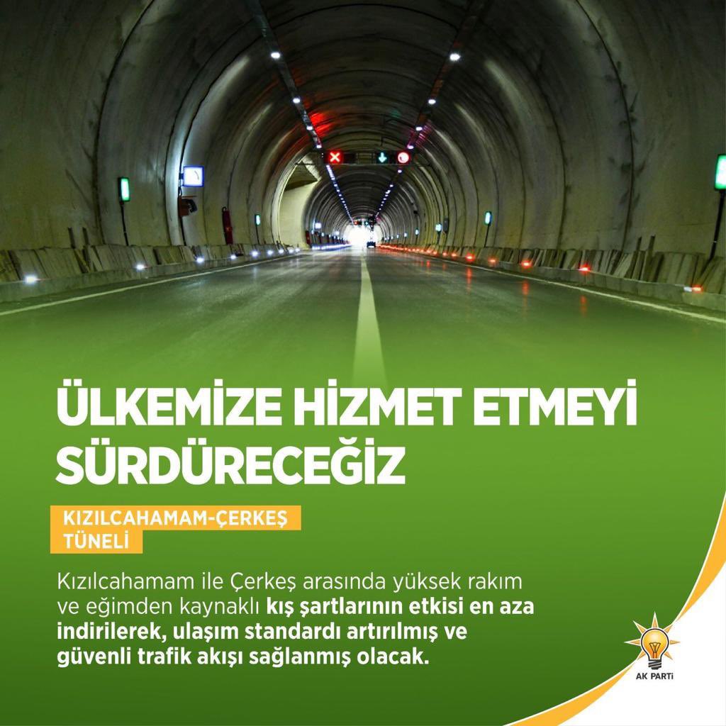 abdullahdogru01's tweet photo. Kızılcahamam-Çerkeş Tüneli Cumhurbaşkanımız Sayın Recep Tayyip Erdoğan’ın önderliğinde açıldı.

✅6 kilometrelik mevcut güzergâhın uzunluğu tünel ile 3,6 kilometreye düşürüldü.

Türkiye’nin kalkınması, gelişmesi ve güçlenmesi için üretmeye devam ediyoruz. Rabb’im hayırlı eylesin. https://t.co/tnR5OrWMMZ