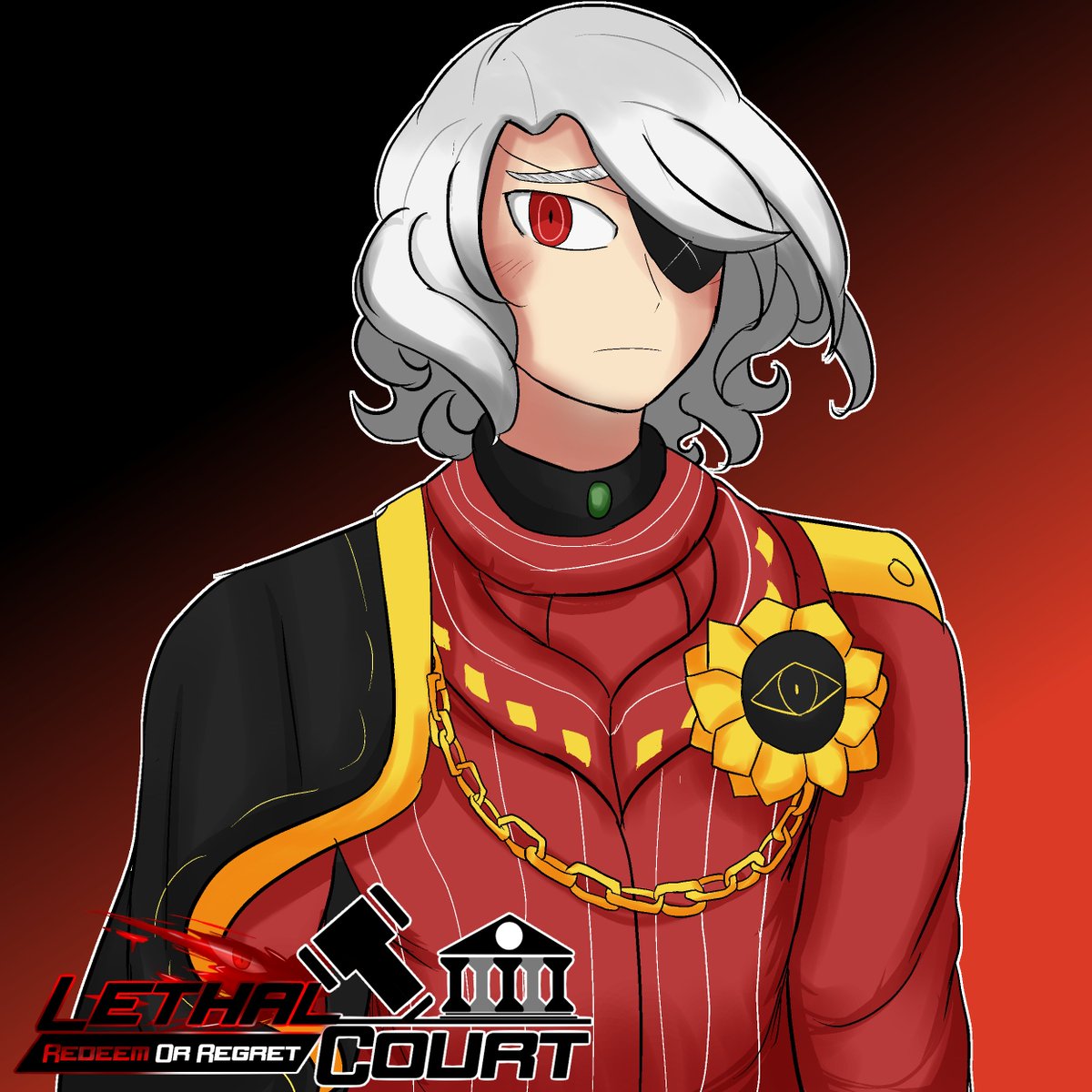 LethalCourt's tweet photo. Finally had a chance to draw finalized design of mascot for my fangan, both sprite and reference! I will be busy on March, so I'm glad to have finally finished everyone on time :] #fanganronpa #lethalcourt https://t.co/5sNGKnfwRH