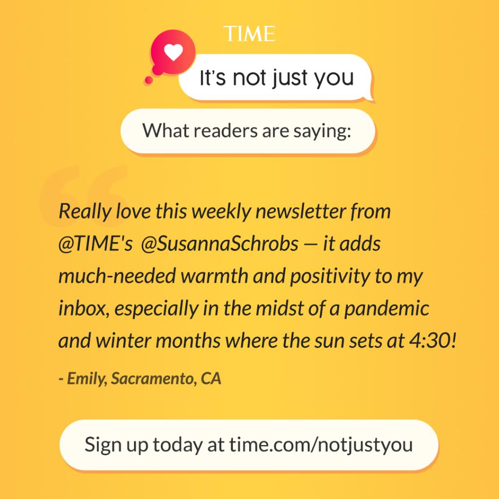 Feeling disconnected and uncertain? Get comfort, wisdom, and kindness delivered to your inbox weekly with "It's Not Just You," a new newsletter from TIME Editor at Large @SusannaSchrobs: https://t.co/b6w5msfKVv https://t.co/kndjWBXGBF