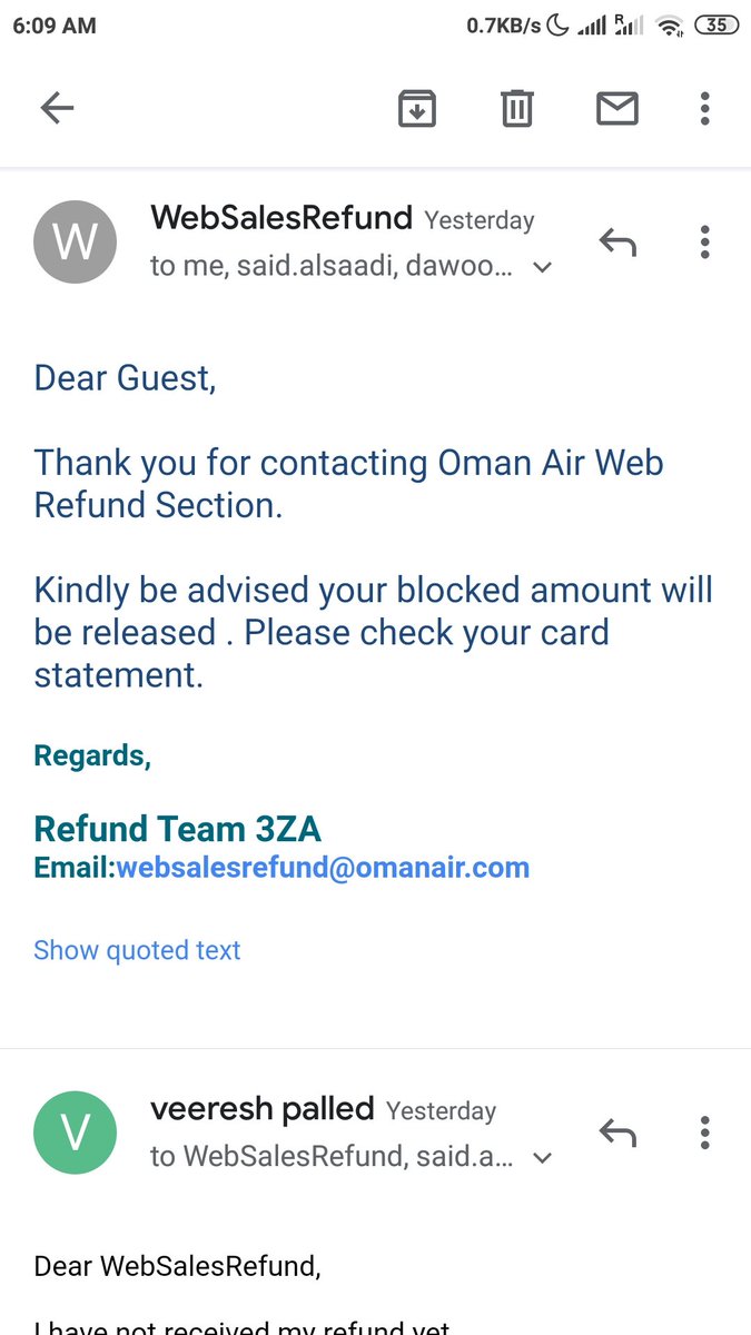 VeereshPalled5's tweet photo. @Indemb_Muscat
@Narendramodi
@wtravelawards
@badralbusaidi
@timesofoman
@amitshah
@pmoindia
@omanair
@sultanhaithamT1
@dgcaindia
@theapexassoc
@IATA
@AAzizAlraisi
@omanObserver
@CAAOMN
Dear Airlines.
I haven't yet received refund since Dec 2020. No response to emails, messenger https://t.co/5KIIlbXagl