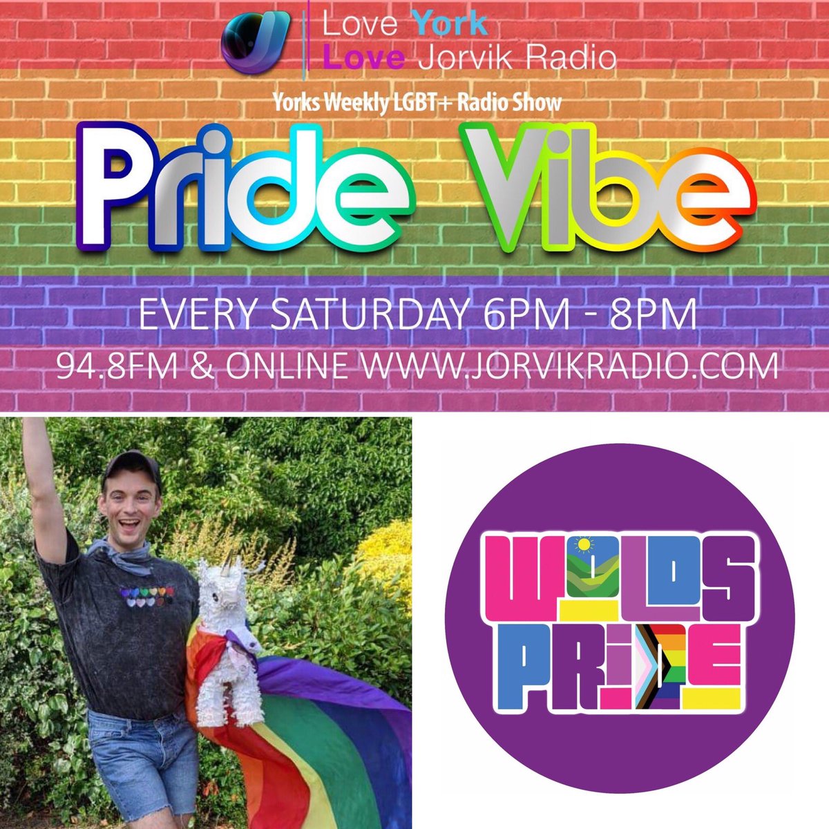 pridevibeyork's tweet photo. Coming up on tonight’s show we have @AdamTipping1 from @WoldsPride chatting about LGBT History Month, an update on plans for Wolds Pride in 2021! PLUS 2 hours of fab pop classics and great tunes! Join us from 6pm on @JorvikRadio #woldspride #pridevibe #jorvikradio #lgbt #lgbt+ https://t.co/zIjNtBKIWp