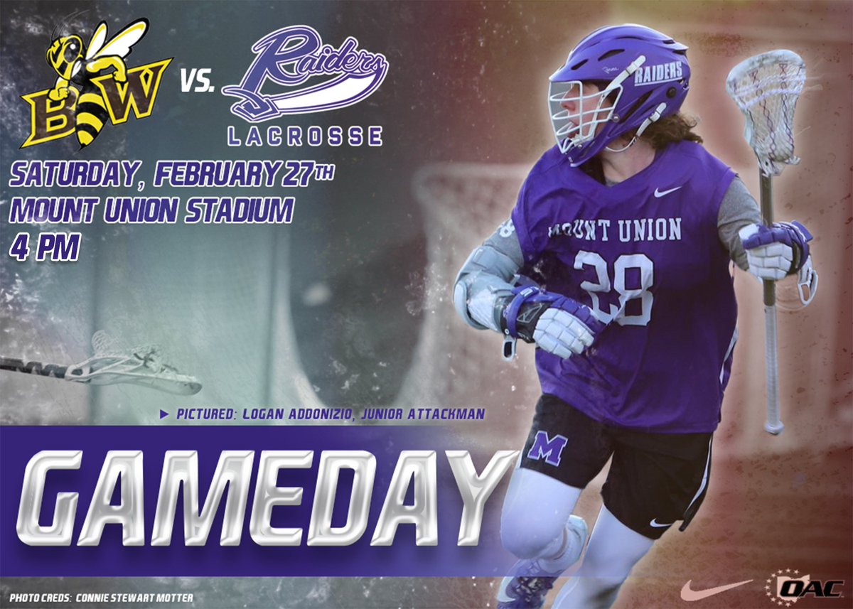 MLAX: Season and home opener today against Baldwin Wallace today at 4 pm. Follow live at athletics.mountunion.edu gameday #GoMountGo